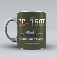 Thumbnail for Airbus CC-150T Polaris design on green army ceramic mug, double-side print