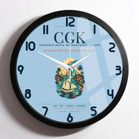 Thumbnail for Jakarta Soekarno-Hatta International Airport (CGK) design on light blue framed wall clock