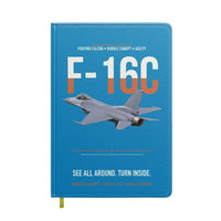 Thumbnail for F-16C Fighting Falcon See All Around Turn Inside design on turquoise notebook