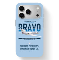 Thumbnail for Cessna Citation Bravo design on light blue magsafe iphone case, for iPhone 17 Pro