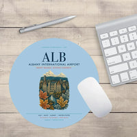 Thumbnail for Albany International Airport (ALB) design on light blue round mouse pad