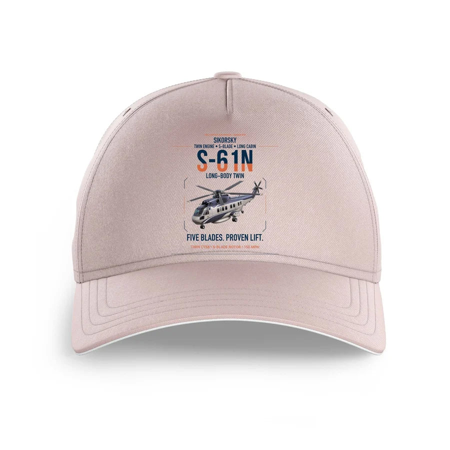 Sikorsky S-61N design on pink printed hat