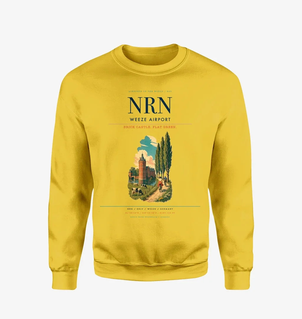 Weeze Airport (NRN) design on yellow sweatshirt