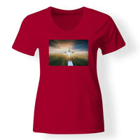 Thumbnail for Airplane Flying Over Runway T-Shirt - view 9