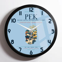Thumbnail for Beijing Capital International Airport (PEK) design on light blue framed wall clock