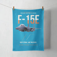 Thumbnail for F-15E Strike Eagle Deep Strike Any Weather design on turquoise towel