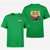 Thumbnail for VINTAGE G4444 - The Four Fours Flight - Double-Side T-Shirt design on green double side t shirt