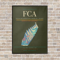Thumbnail for Glacier Park International Airport FCA — Kalispell vertical canvas print - framed - green army background