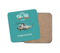 Thumbnail for Sikorsky SH-3H Sea King design on turquoise 1 piece coaster