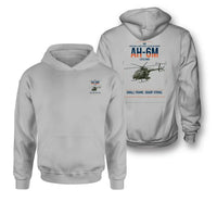 Thumbnail for MD AH-6M Little Bird design on light gray double-side hoodie, double-side print