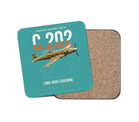 Thumbnail for Macchi C.202 Folgore design on turquoise 1 piece coaster