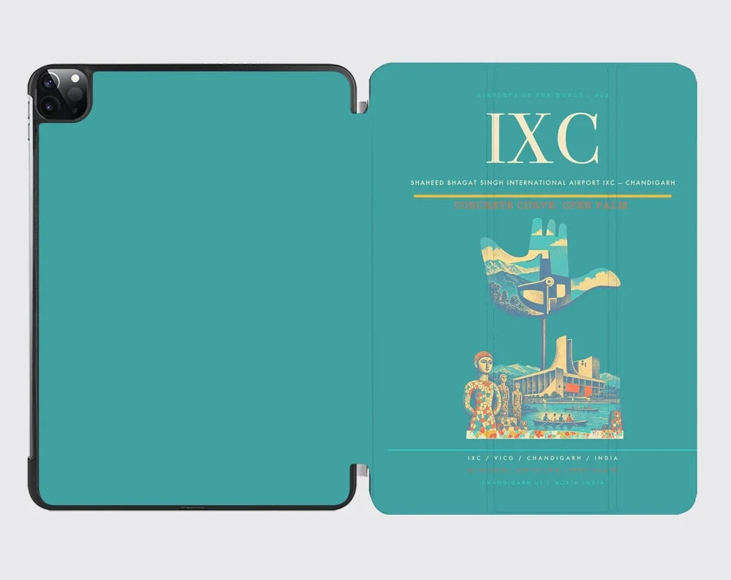 Shaheed Bhagat Singh International Airport (IXC) design on turquoise ipad tablet case