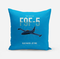 Thumbnail for F9F-5 Panther design on turquoise pillow