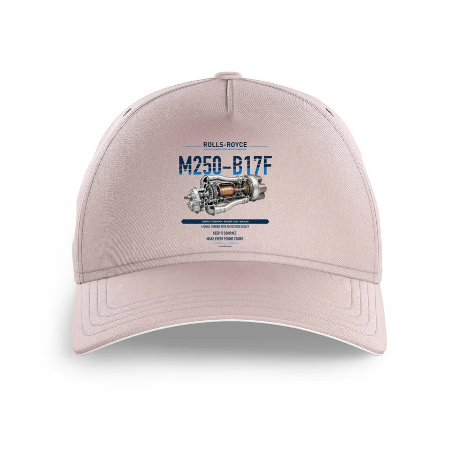 M250-B17F design on pink printed hat