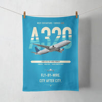 Thumbnail for Airbus A320 design on turquoise towel