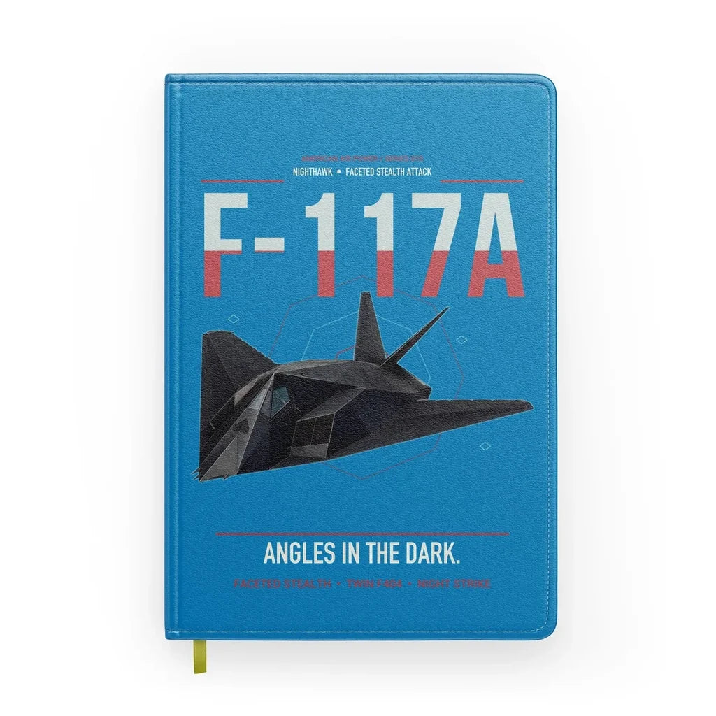 F-117A Nighthawk design on turquoise notebook