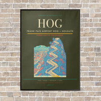 Thumbnail for Frank País Airport HOG — Holguín vertical canvas print - framed - green army background