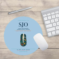 Thumbnail for Juan Santamaría International Airport (SJO) design on light blue round mouse pad