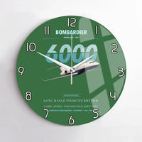 Thumbnail for Bombardier Global 6000 design on green no frame wall clock