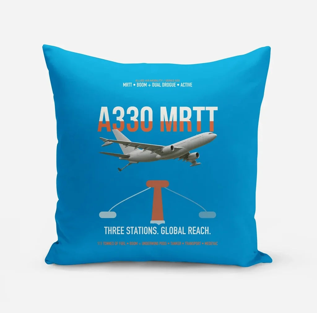 Airbus A330 MRTT design on turquoise pillow