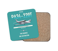 Thumbnail for Piper PA-34-220T Seneca V design on turquoise 1 piece coaster