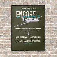 Thumbnail for Cessna Citation Encore+ vertical canvas print - framed - green army background