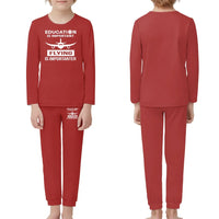 Thumbnail for Flying is Importanter children pajamas - Red