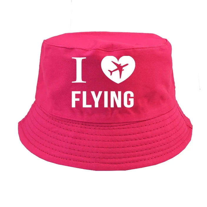 I Love Flying summer hat - pink
