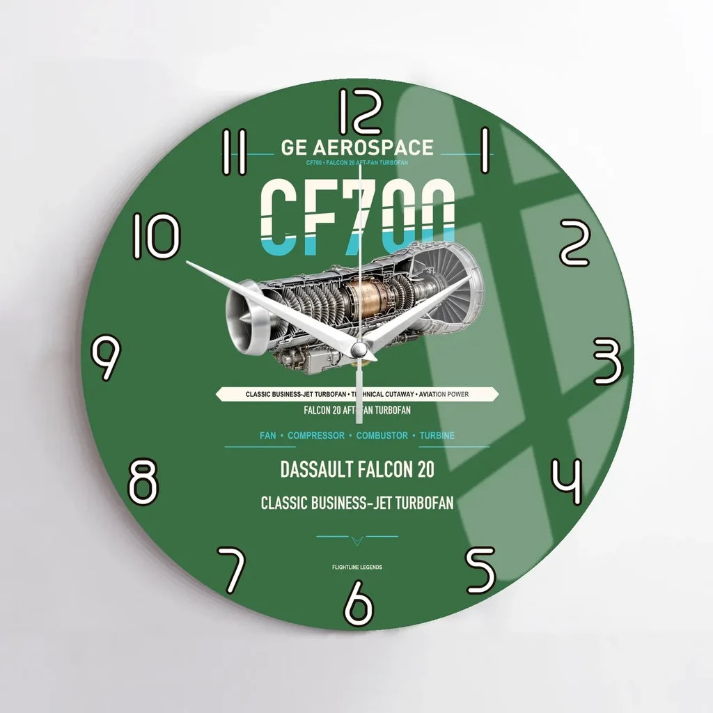 CF700 design on green no frame wall clock