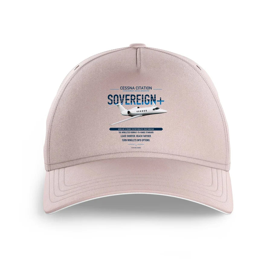 Cessna Citation Sovereign+ design on pink printed hat