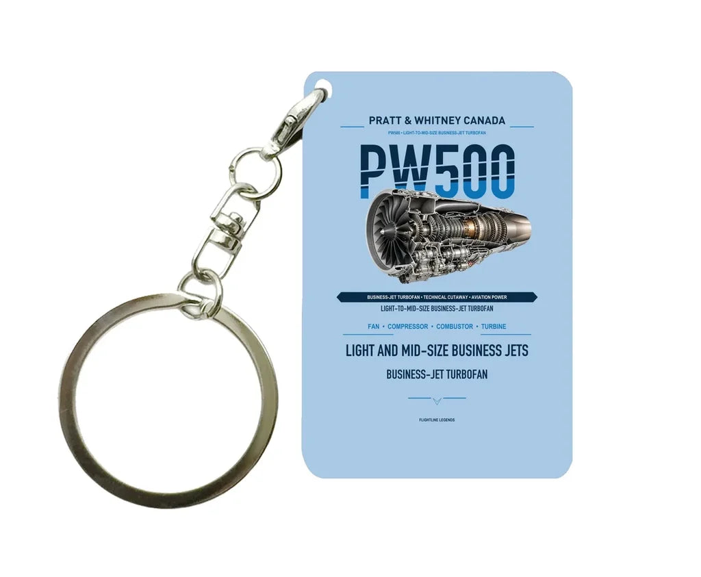 PW500 Key Chain design on light blue key chain