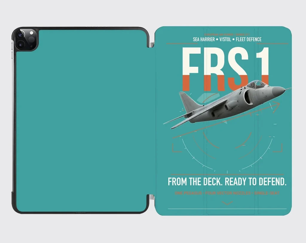 British Aerospace Sea Harrier FRS.1 design on turquoise ipad tablet case