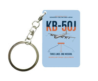 Thumbnail for KB-50J Superfortress design on light blue designed key chain, double-side print