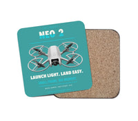 Thumbnail for DJI Neo 2 design on turquoise 1 piece coaster