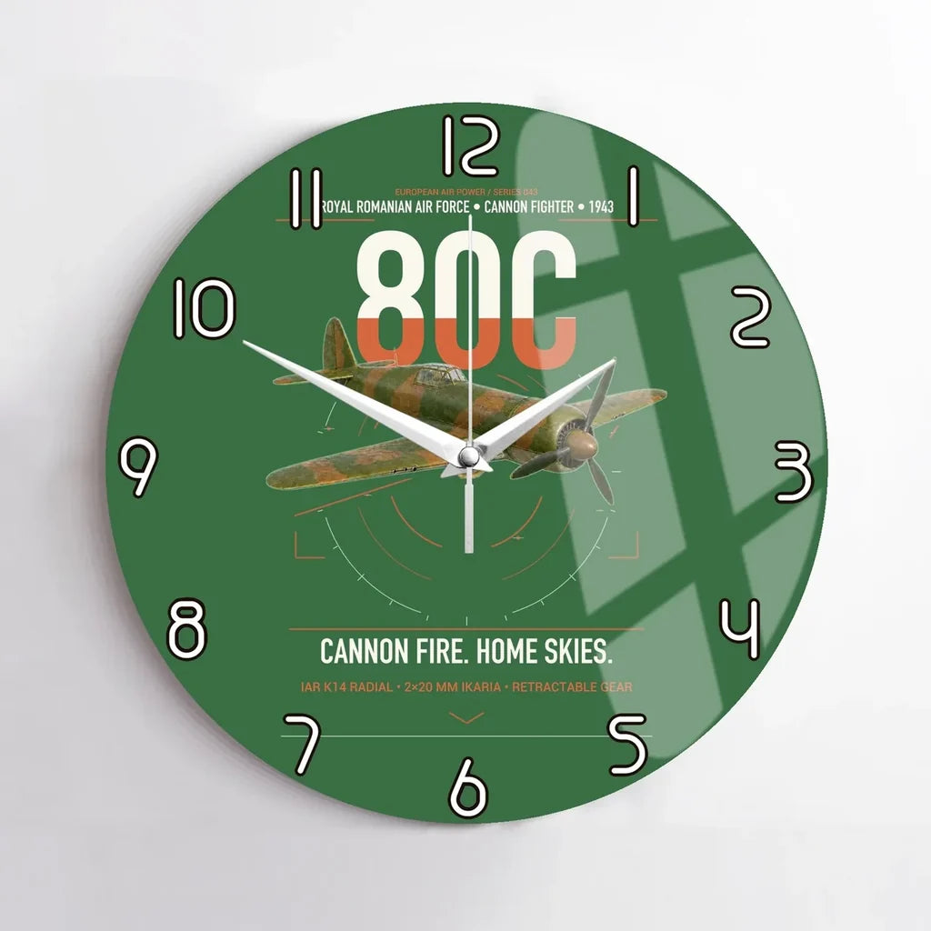 IAR 80C design on green no frame wall clock