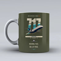 Thumbnail for Boeing 717-200 double-side print on green army ceramic mug