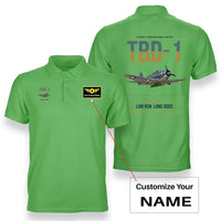 Thumbnail for TBD-1 Devastator design on light green+name double-side polo t-shirt, double-side print