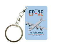 Thumbnail for EP-3E ARIES II design on light blue designed key chain, double-side print