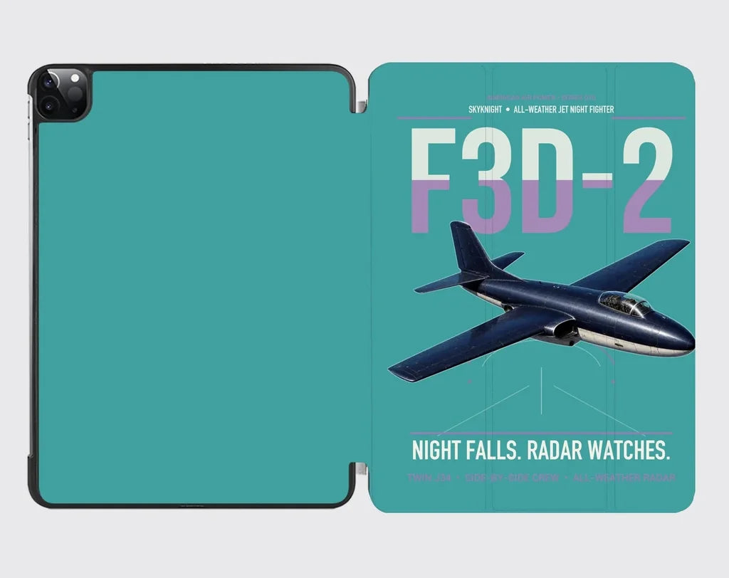 F3D-2 Skyknight design on turquoise ipad tablet case