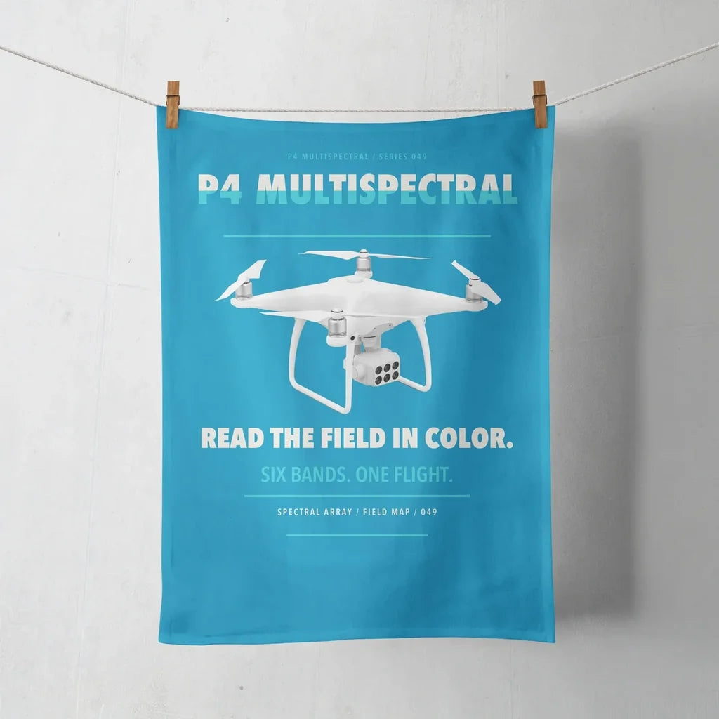 DJI P4 Multispectral design on turquoise towel