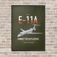 Thumbnail for E-11A BACN vertical canvas print - framed - green army background