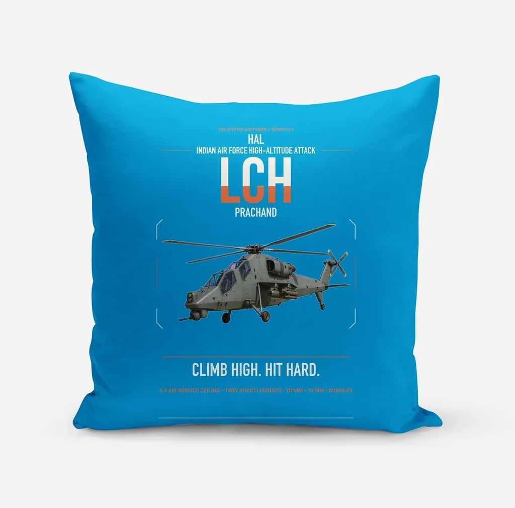 HAL LCH Prachand design on turquoise pillow