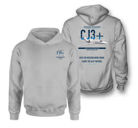 Thumbnail for Cessna Citation CJ3+ design on light gray double-side hoodie, double-side print