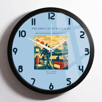 Thumbnail for VINTAGE G4180 - The First Light Preflight - Designed Wall Clocks design on lightblue framed