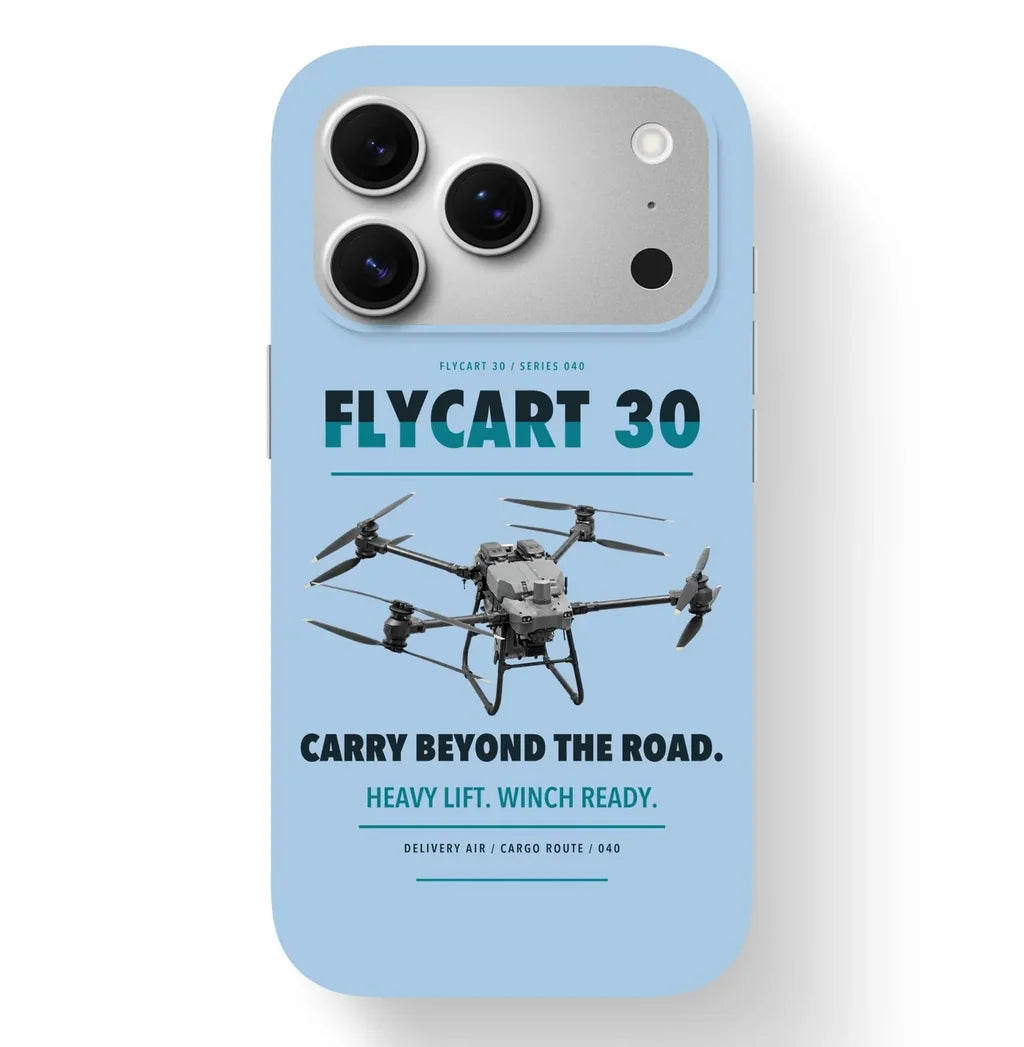 DJI FlyCart 30 Case design on light blue iphone case