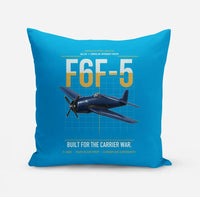 Thumbnail for F6F-5 Hellcat design on turquoise pillow