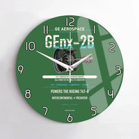 Thumbnail for GEnx-2B design on green no frame wall clock