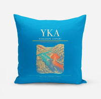 Thumbnail for Kamloops Airport (YKA) design on turquoise pillow