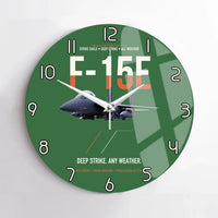 Thumbnail for F-15E Strike Eagle Deep Strike Any Weather design on green no frame wall clock