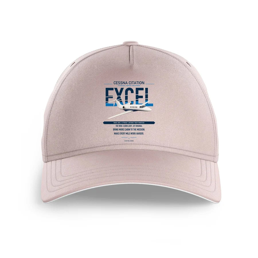 Cessna Citation Excel design on pink printed hat